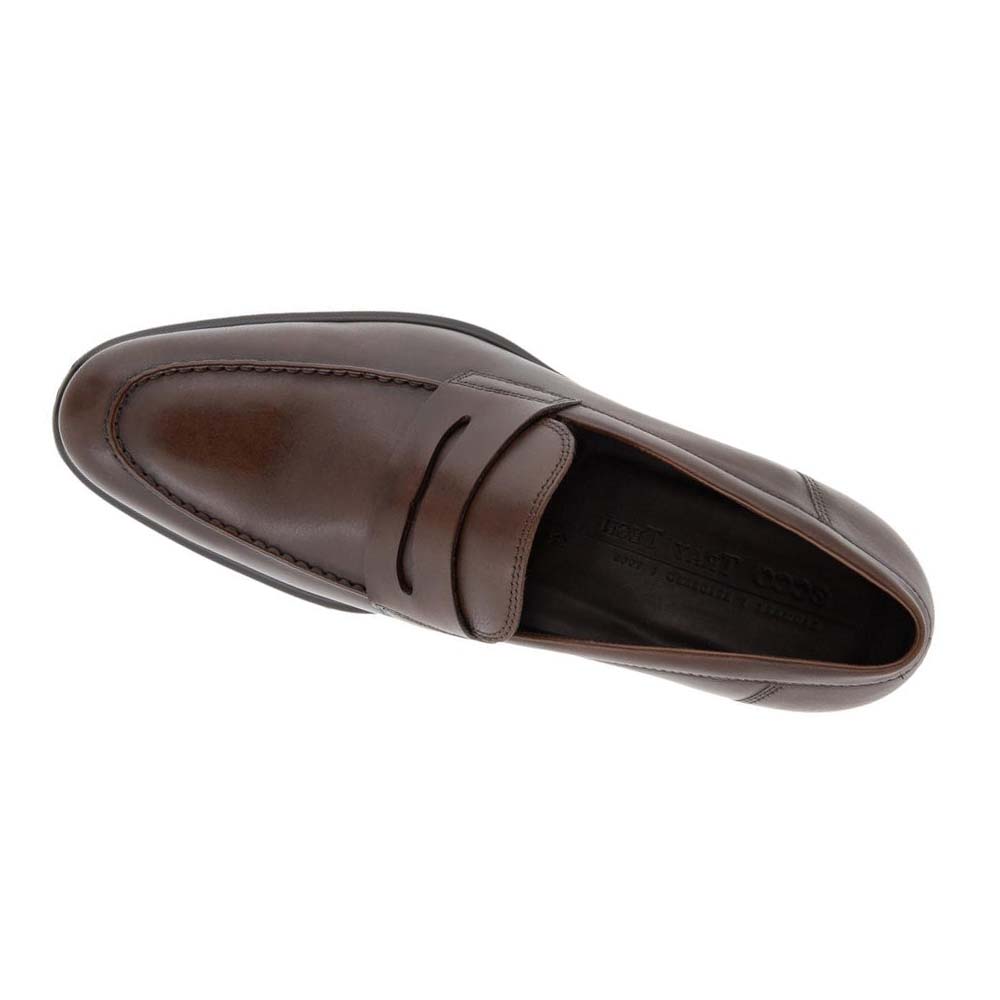 Ecco Citytray Penny Loafer Mokkasiner Herre Brune | NO 577ILH